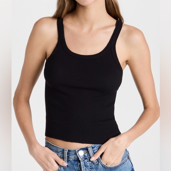 Re/Done X Hanes Crop Tank, made in USA, black, XS - Picture 2 of 15